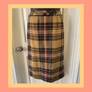worthington plaid honeybee yellow skirt !